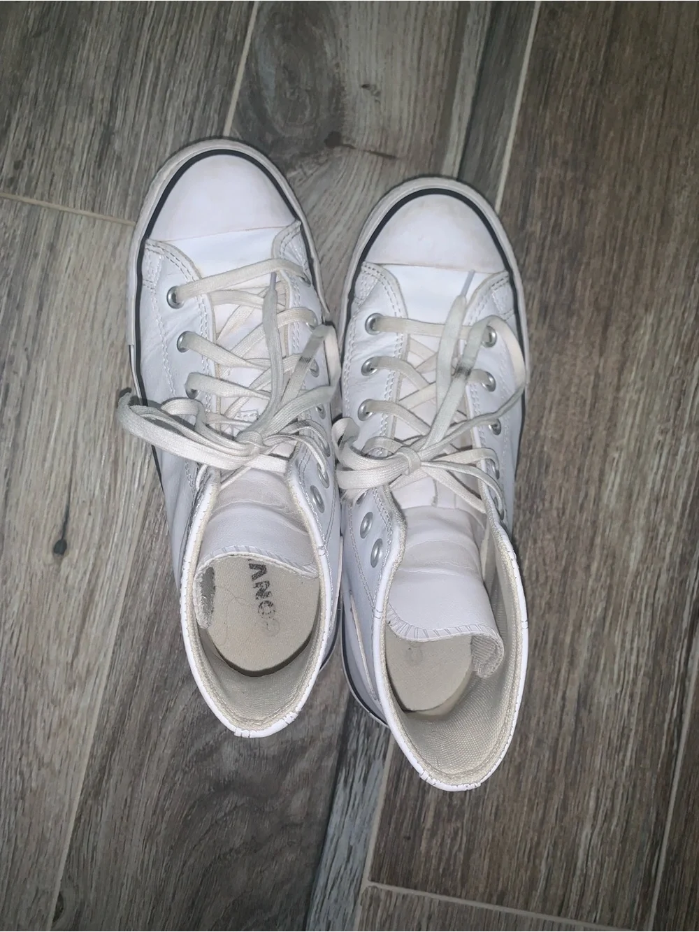 Converse White High-Top Kids Sneakers with Black Trim